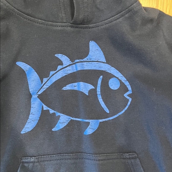 Kid Southern Tide Navy and Orange Hoodie - Picture 3 of 5